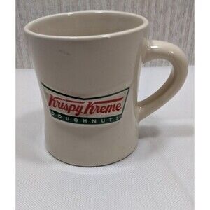 Krispy Kreme Donuts Vintage Heavy Thick Restaurant Ware Coffee Mug Cup Logo
